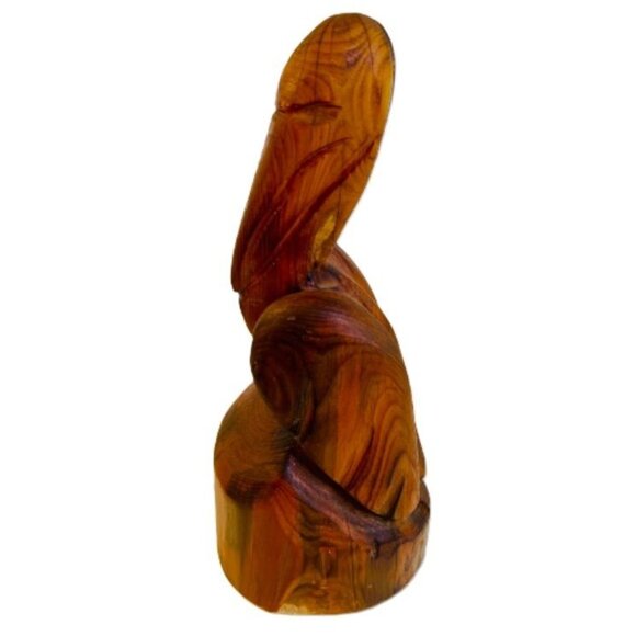 Hand Carved Pelican Sculpture Solid Wood Large Heavy 13" x 5.5" Vintage 1999 - Picture 2 of 7